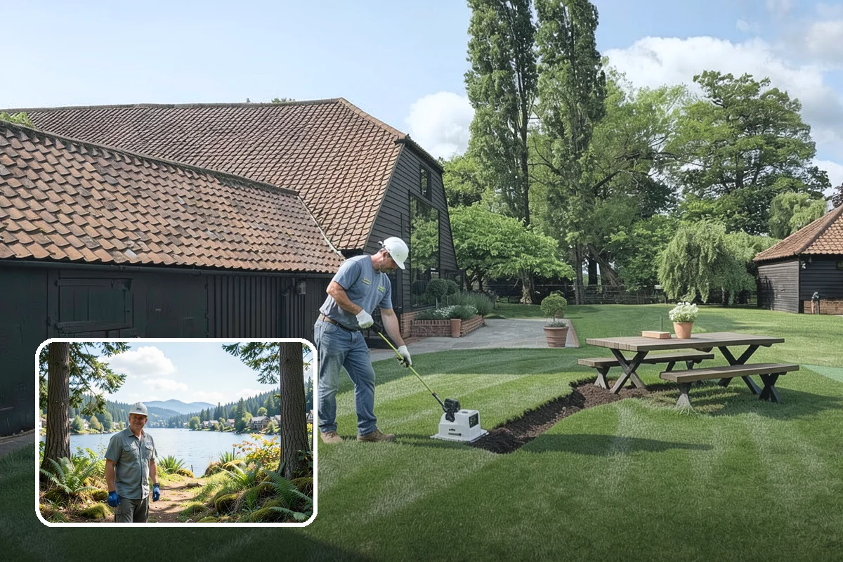 Surface Drainage Solution in Milton, King County, WA - Eliminates puddles and soggy lawn spots