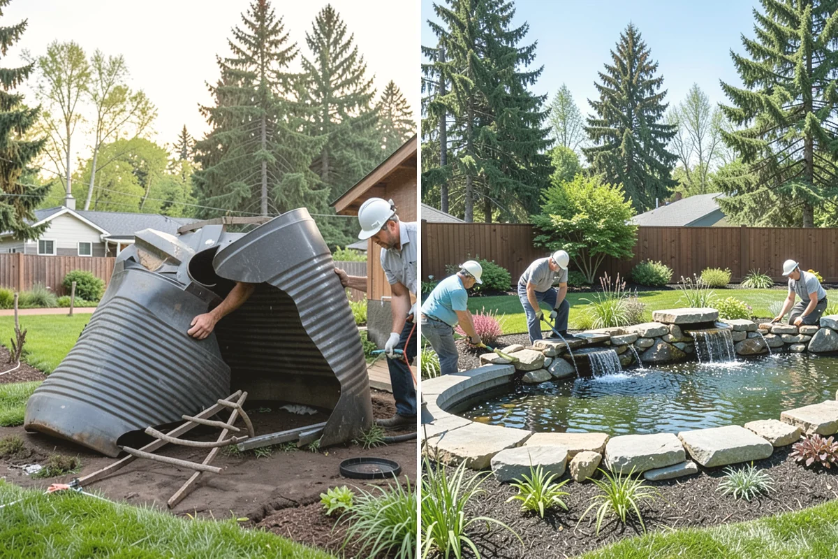 Surface Drainage Solution in Monroe, Snohomish County, WA - Survey the yard grade and map where water pools