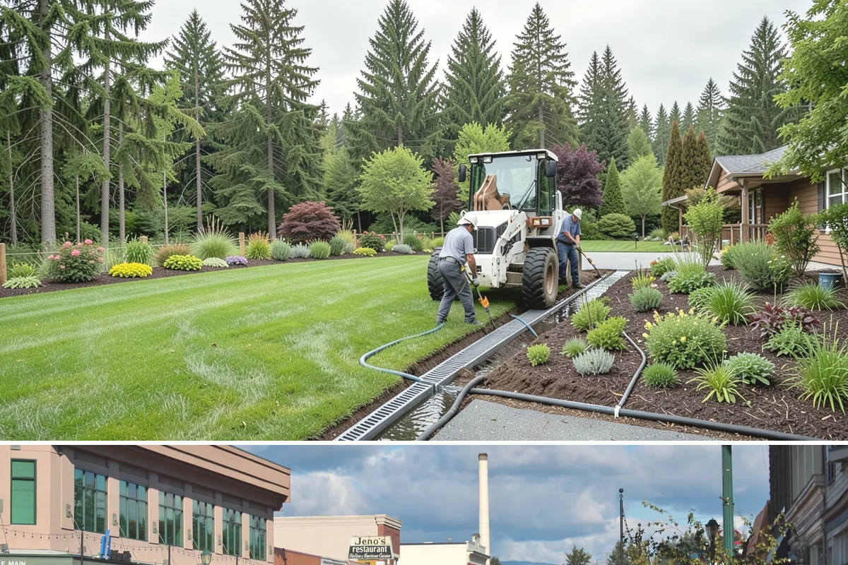 Surface Drainage Solution in Monroe, Snohomish County, WA - Ideal in late spring through early fall when soil is workable for regrading and new turf can establish before winter rains.
