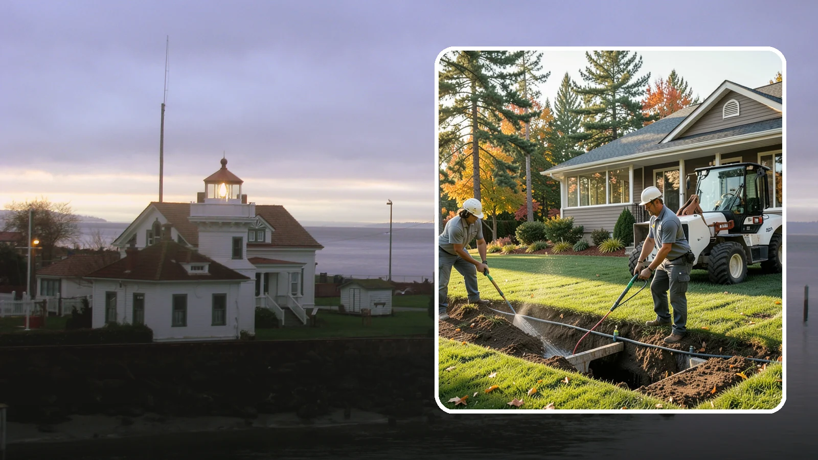 Surface Drainage Solution in Mukilteo, Snohomish County, WA - We regrade and install catch basins with piping to move standing surface water off your lawn and away from the house.