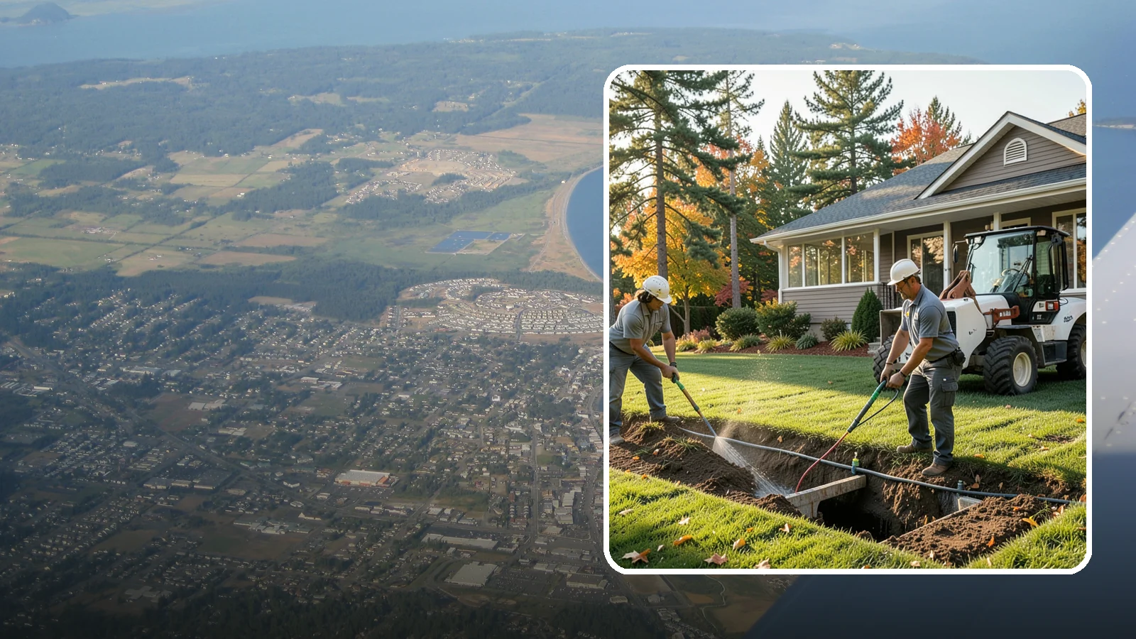 Surface Drainage Solution in Oak Harbor, Island County, WA - We regrade and install catch basins with piping to move standing surface water off your lawn and away from the house.