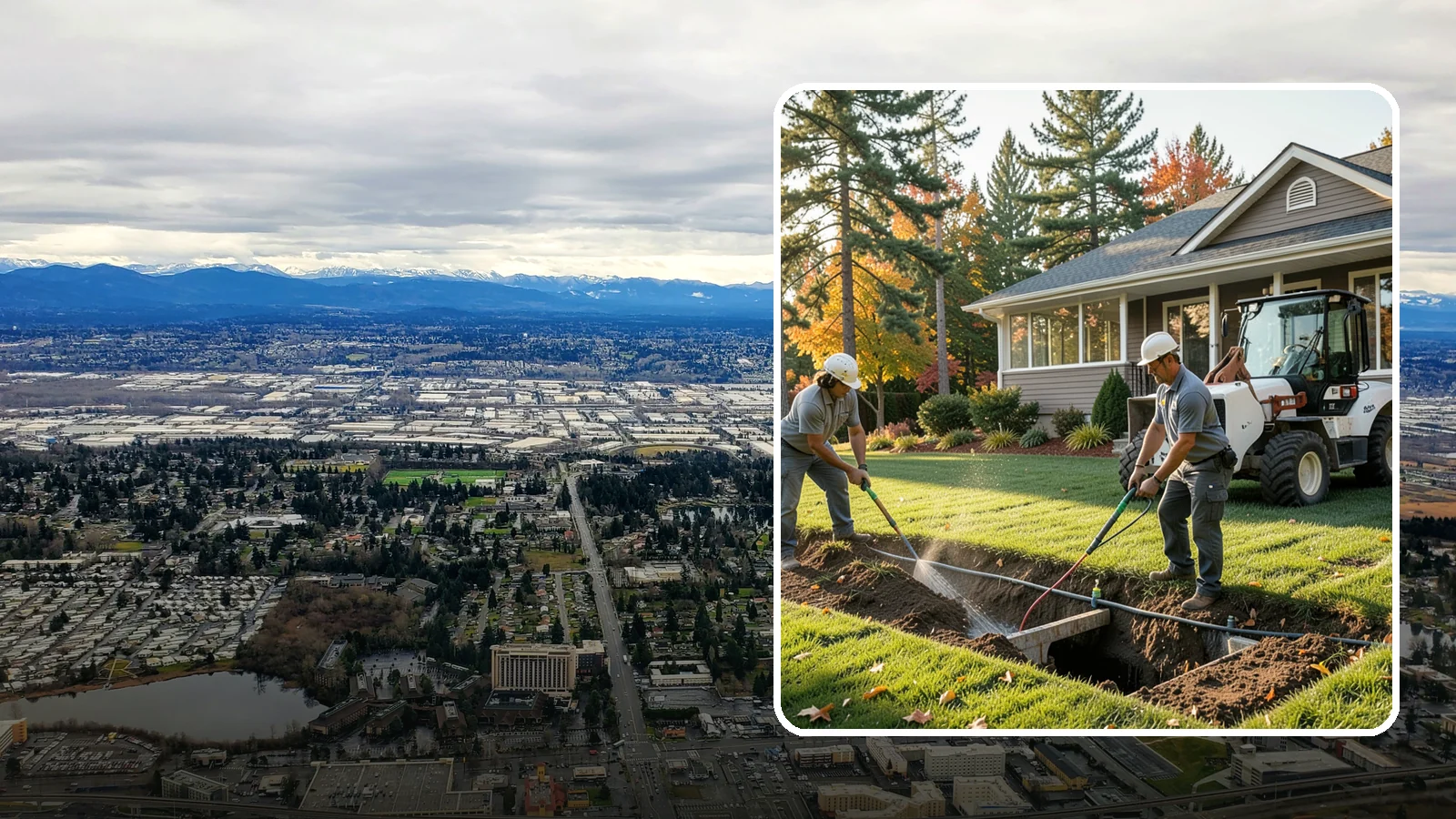 Surface Drainage Solution in SeaTac, King County, WA - We regrade and install catch basins with piping to move standing surface water off your lawn and away from the house.