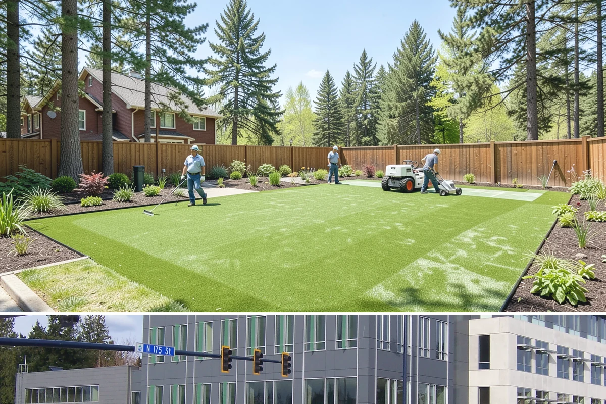 Surface Drainage Solution in Shoreline, King County, WA - Ideal in late spring through early fall when soil is workable for regrading and new turf can establish before winter rains.