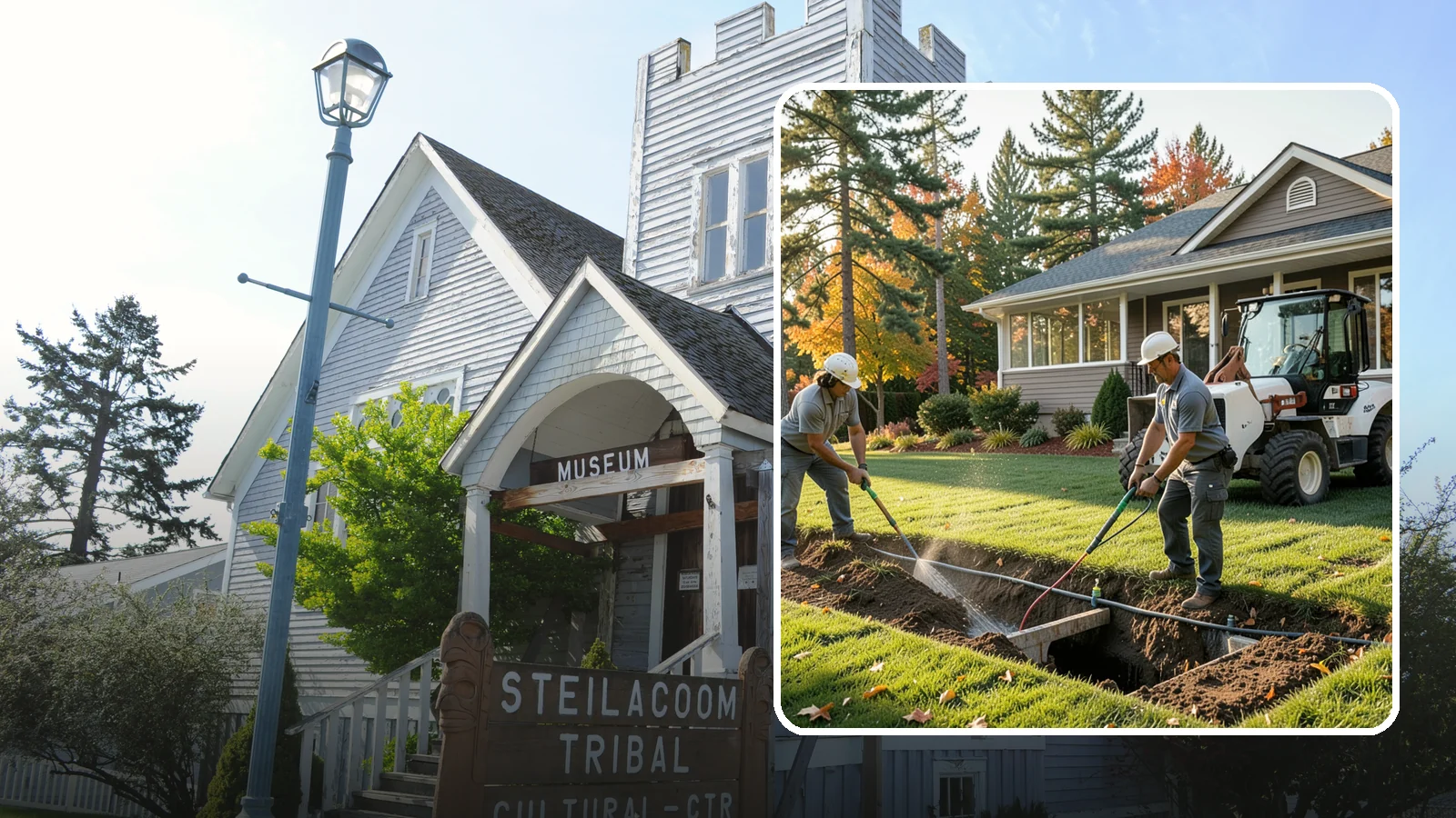 Surface Drainage Solution in Steilacoom, Pierce County, WA - We regrade and install catch basins with piping to move standing surface water off your lawn and away from the house.