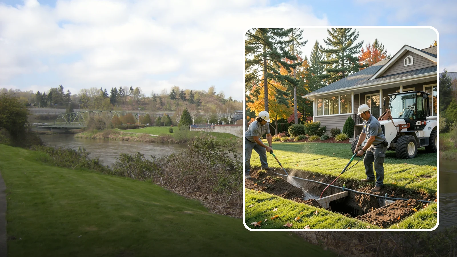 Surface Drainage Solution in Tukwila, King County, WA - We regrade and install catch basins with piping to move standing surface water off your lawn and away from the house.