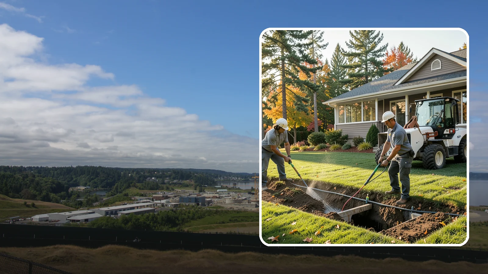 Surface Drainage Solution in University Place, Pierce County, WA - We regrade and install catch basins with piping to move standing surface water off your lawn and away from the house.