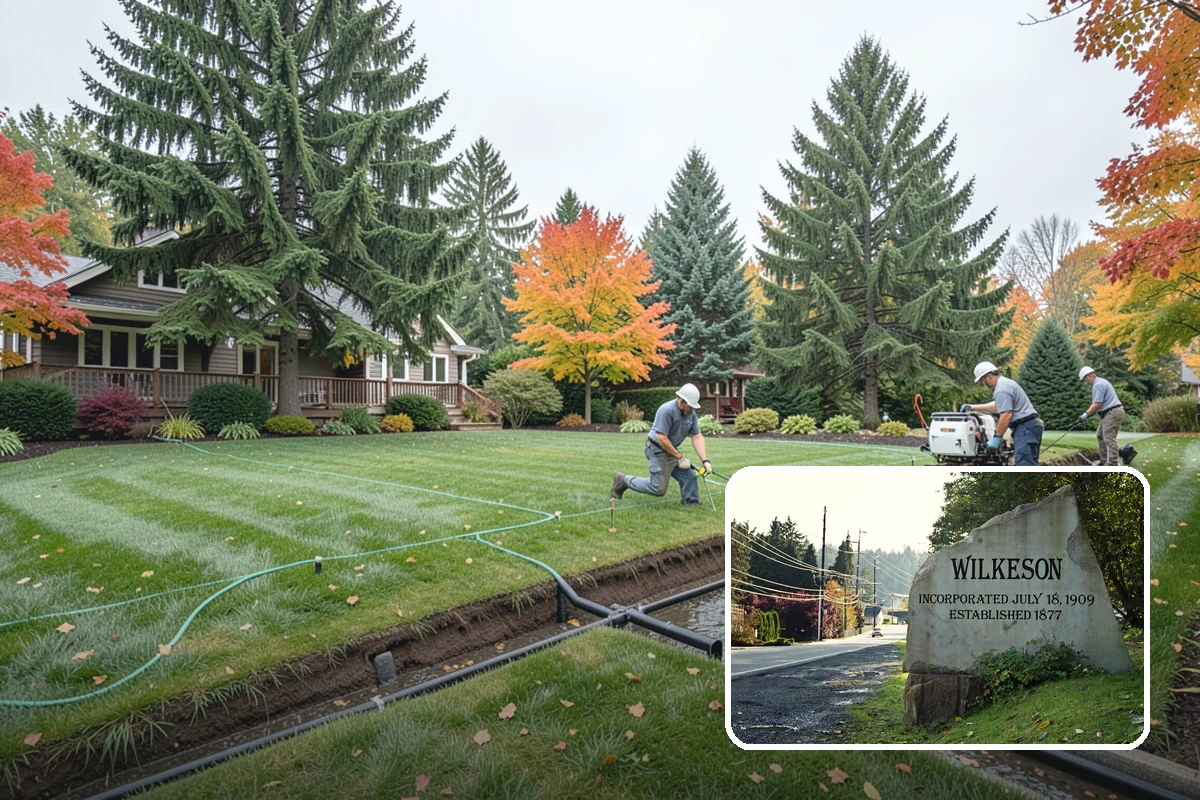 Surface Drainage Solution in Wilkeson, Pierce County, WA - Eliminates puddles and soggy lawn spots