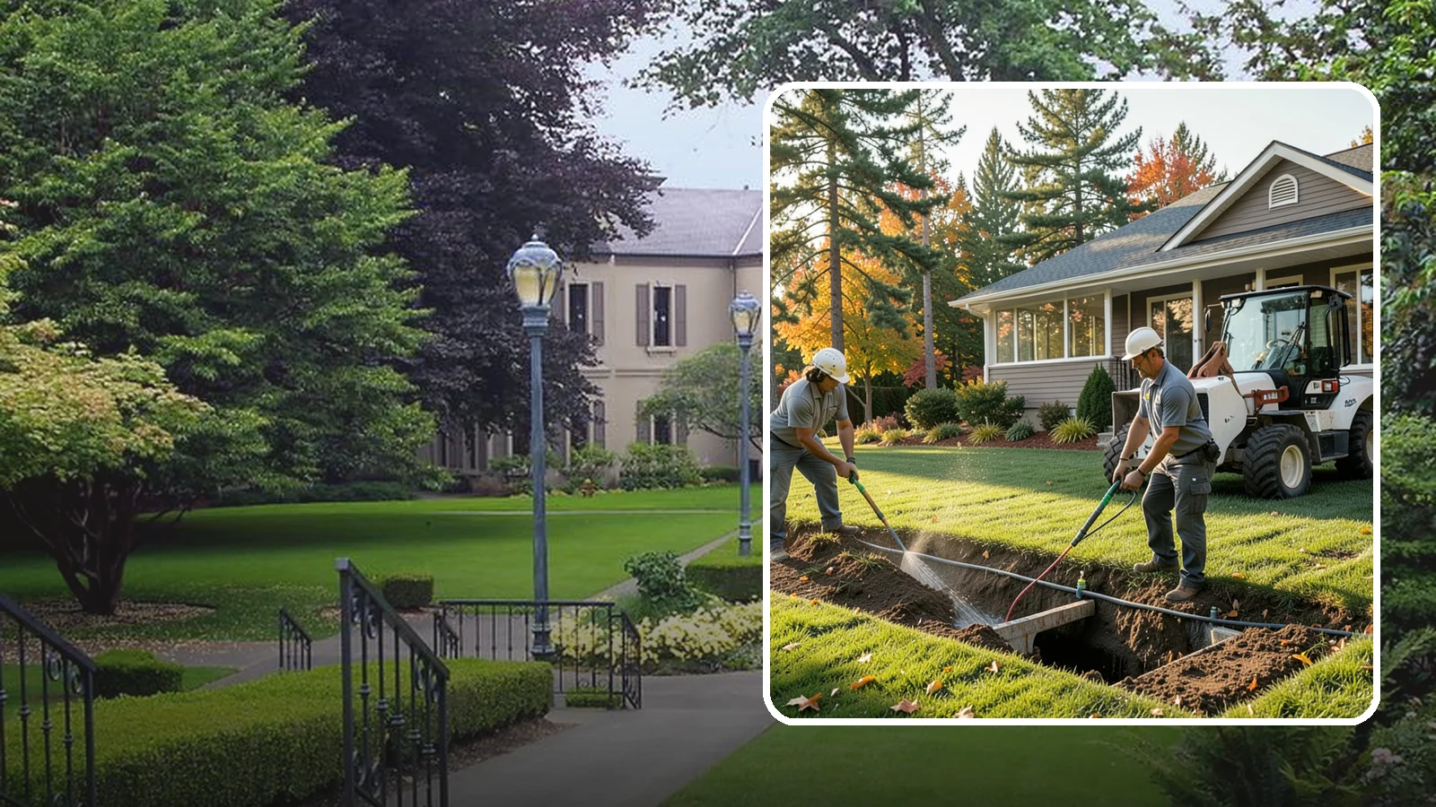 Surface Drainage Solution in Woodinville, King County, WA - We regrade and install catch basins with piping to move standing surface water off your lawn and away from the house.