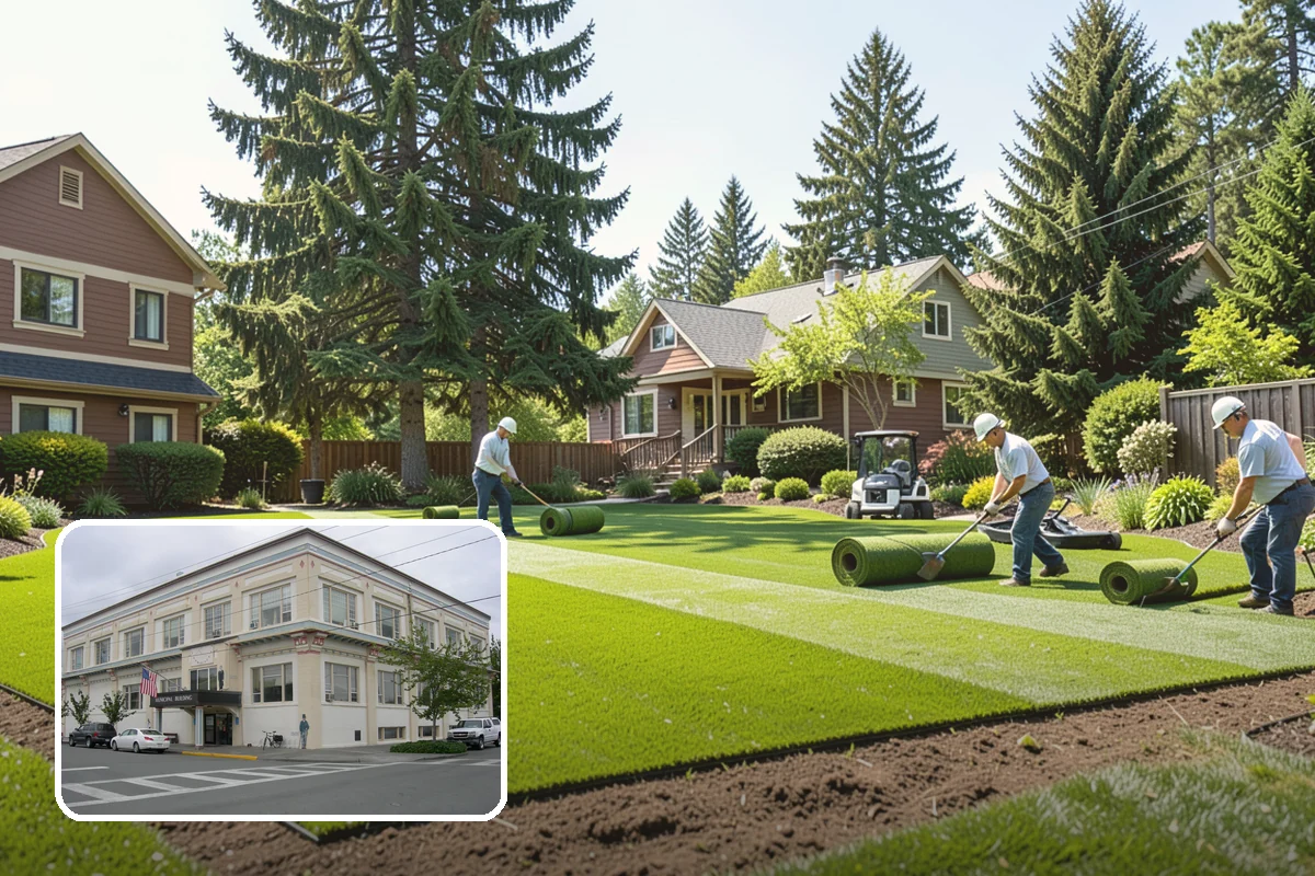 Swale Installation in Anacortes, Skagit County, WA - Channels stormwater along a controlled path
