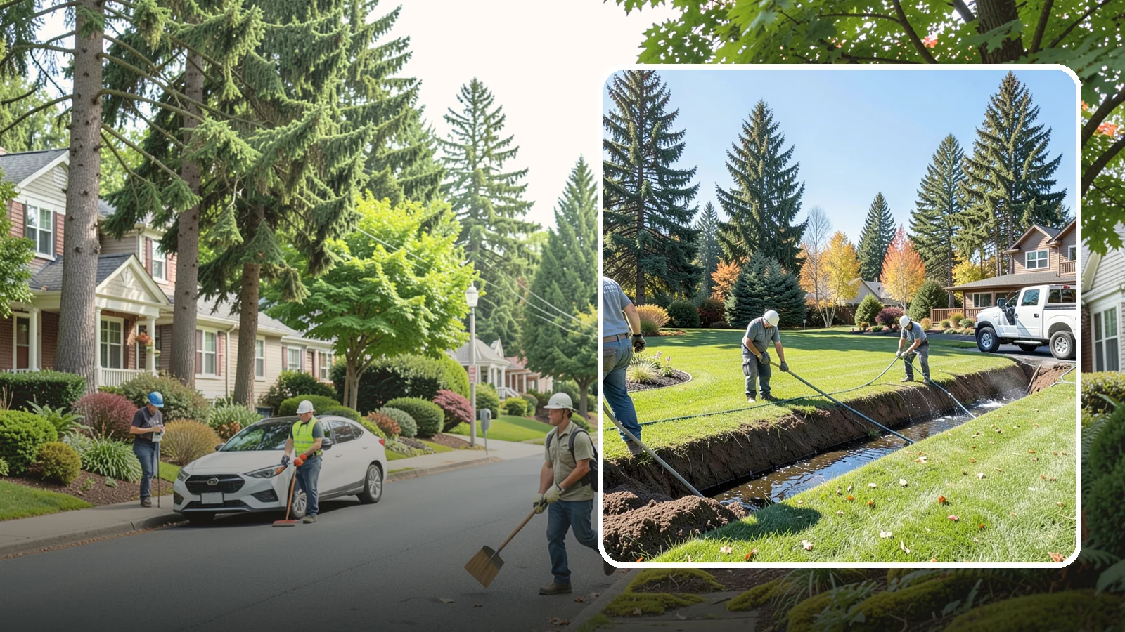 Swale Installation in Beaux Arts Village, King County, WA - We shape vegetated swales that channel and slow stormwater across your property while filtering runoff naturally.