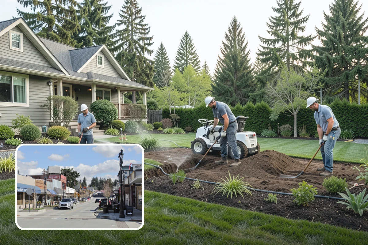 Swale Installation in Bothell, King County, WA - Channels stormwater along a controlled path
