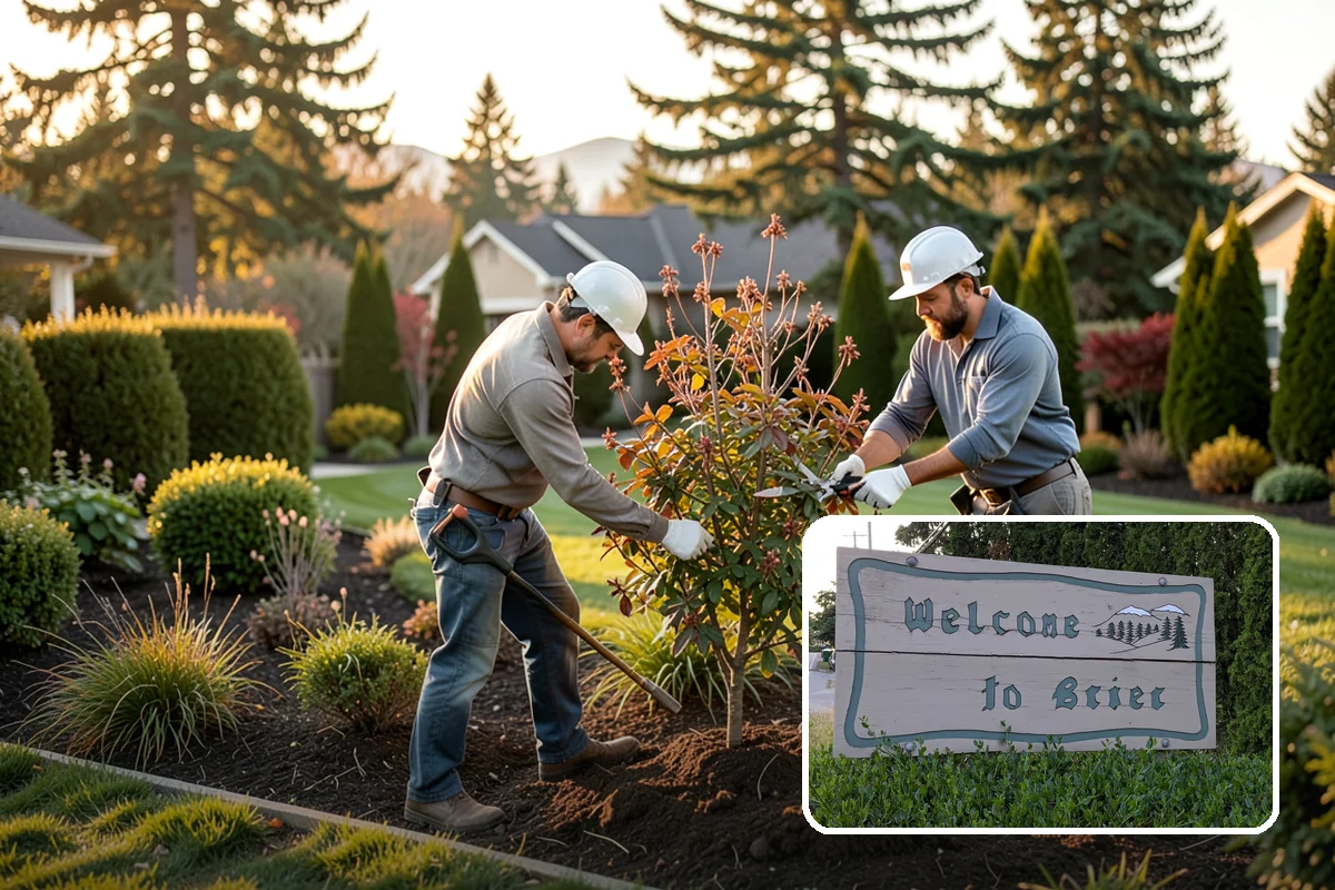 Swale Installation in Brier, Snohomish County, WA - Channels stormwater along a controlled path
