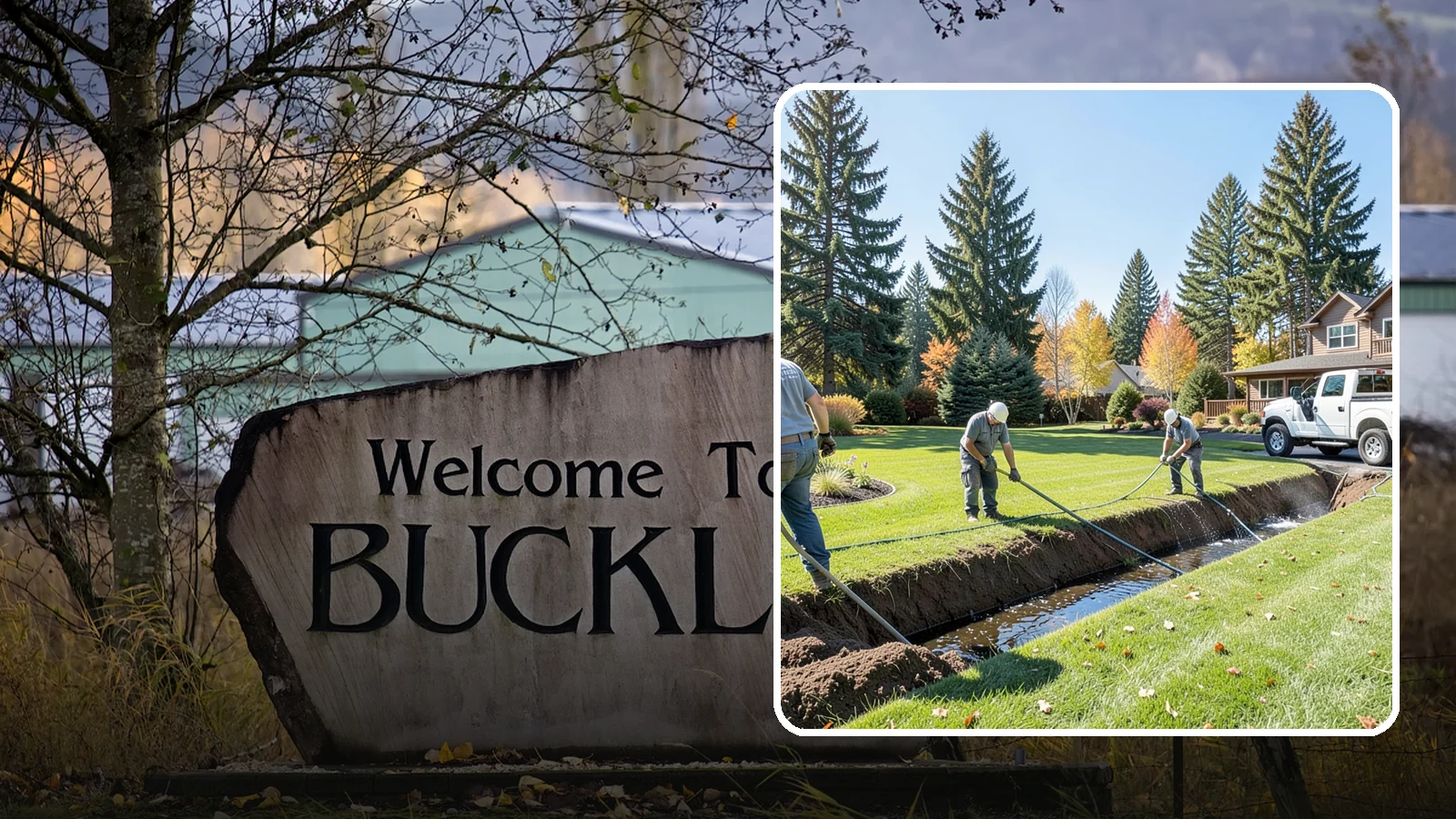 Swale Installation in Buckley, Pierce County, WA - We shape vegetated swales that channel and slow stormwater across your property while filtering runoff naturally.