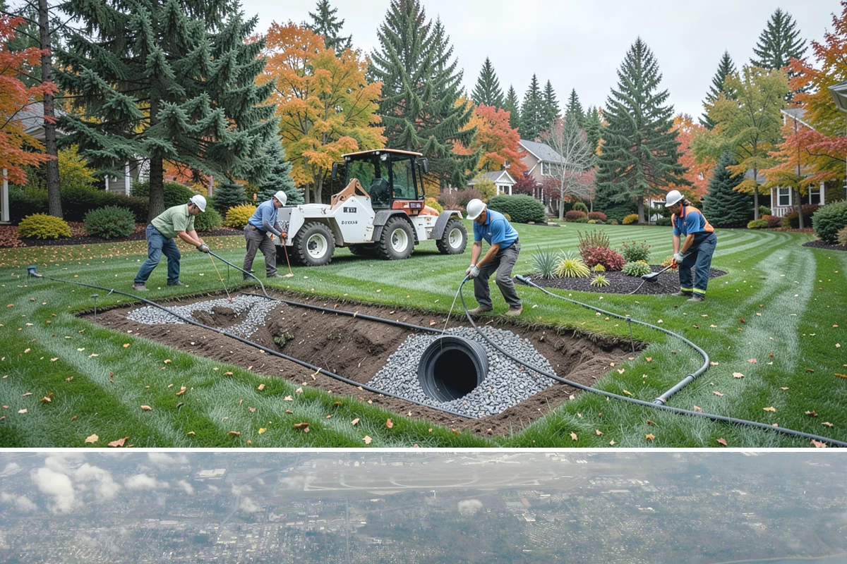 Swale Installation in Burien, King County, WA - Best built in early fall or spring so plantings establish during the wet season and stabilize the channel before heavy flows.