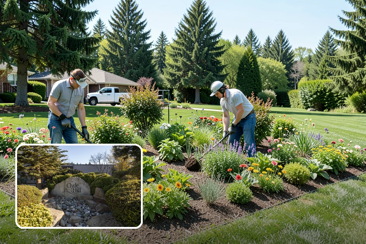 Swale Installation in Clyde Hill, King County, WA - Channels stormwater along a controlled path