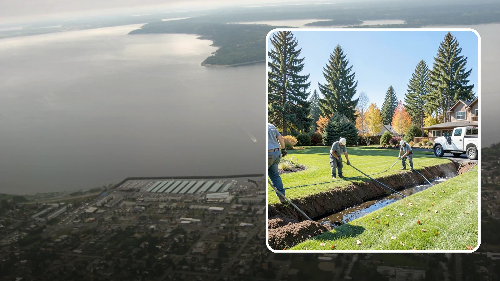 Swale Installation in Des Moines, King County, WA - We shape vegetated swales that channel and slow stormwater across your property while filtering runoff naturally.