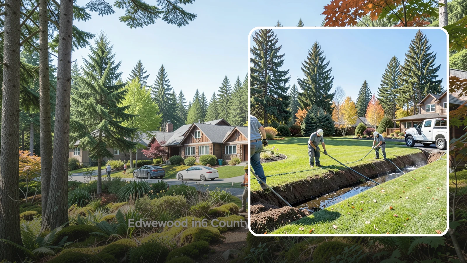 Swale Installation in Edgewood, Pierce County, WA - We shape vegetated swales that channel and slow stormwater across your property while filtering runoff naturally.