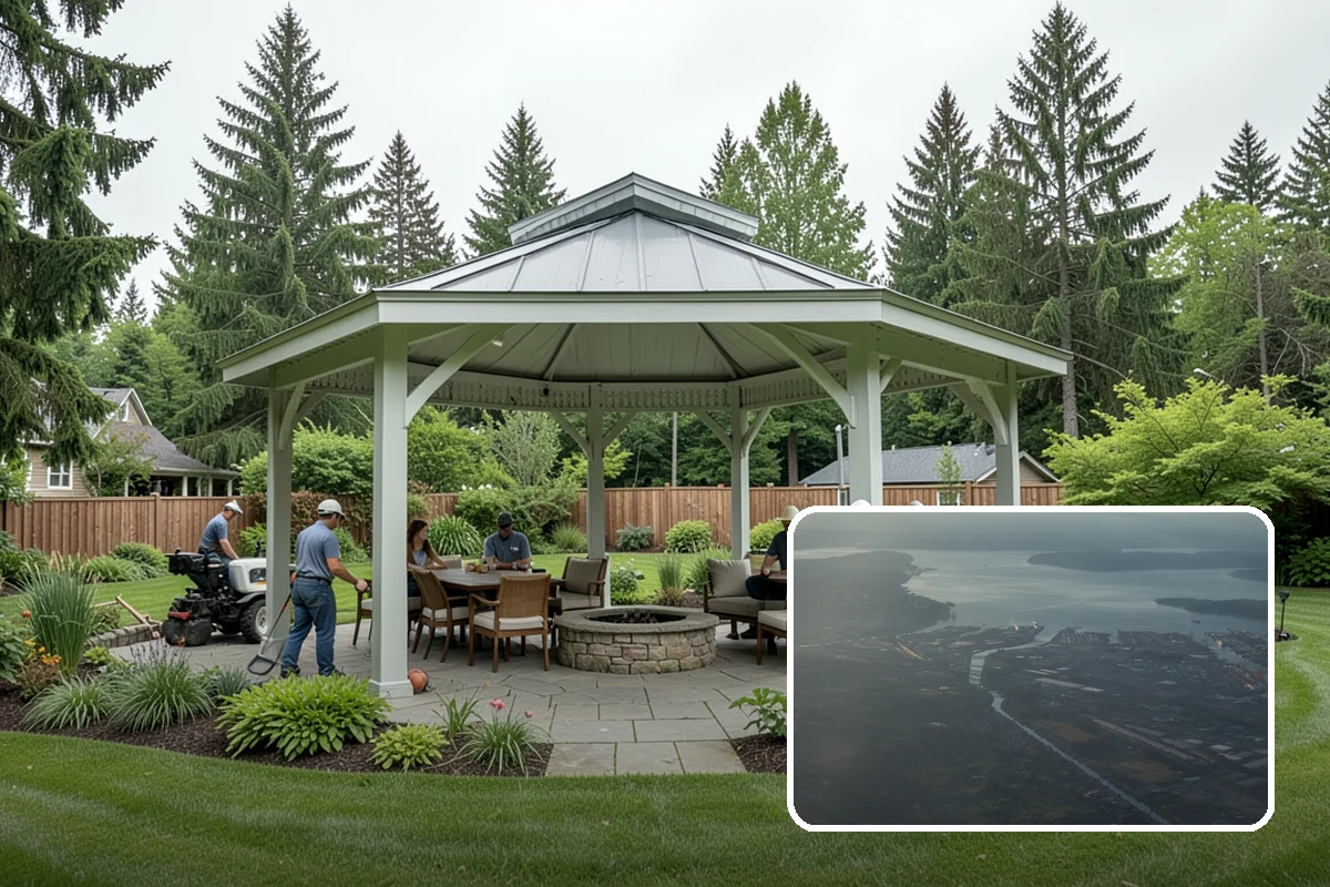 Swale Installation in Fife, Pierce County, WA - Channels stormwater along a controlled path
