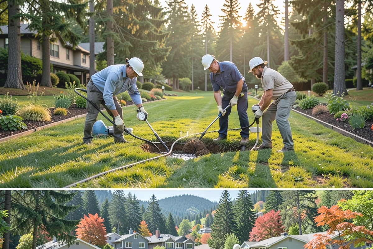 Swale Installation in Fircrest, Pierce County, WA - Best built in early fall or spring so plantings establish during the wet season and stabilize the channel before heavy flows.