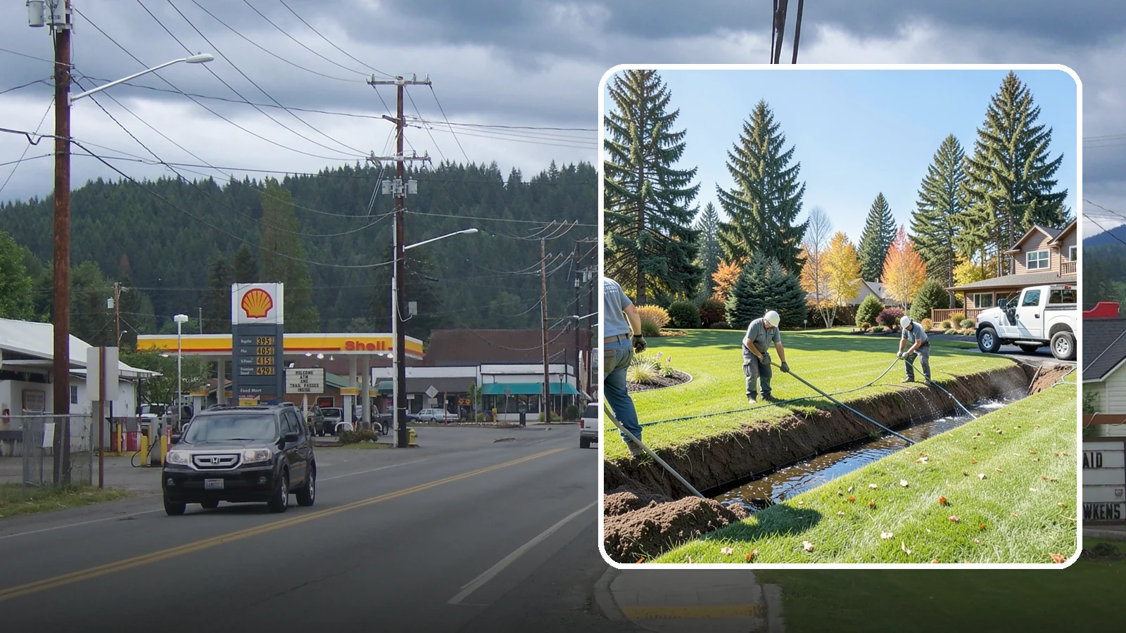 Swale Installation in Granite Falls, Snohomish County, WA - We shape vegetated swales that channel and slow stormwater across your property while filtering runoff naturally.