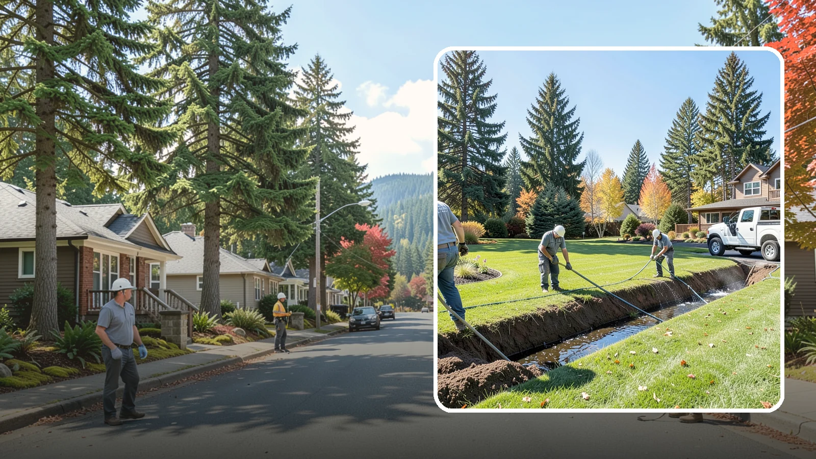 Swale Installation in Hunts Point, King County, WA - We shape vegetated swales that channel and slow stormwater across your property while filtering runoff naturally.