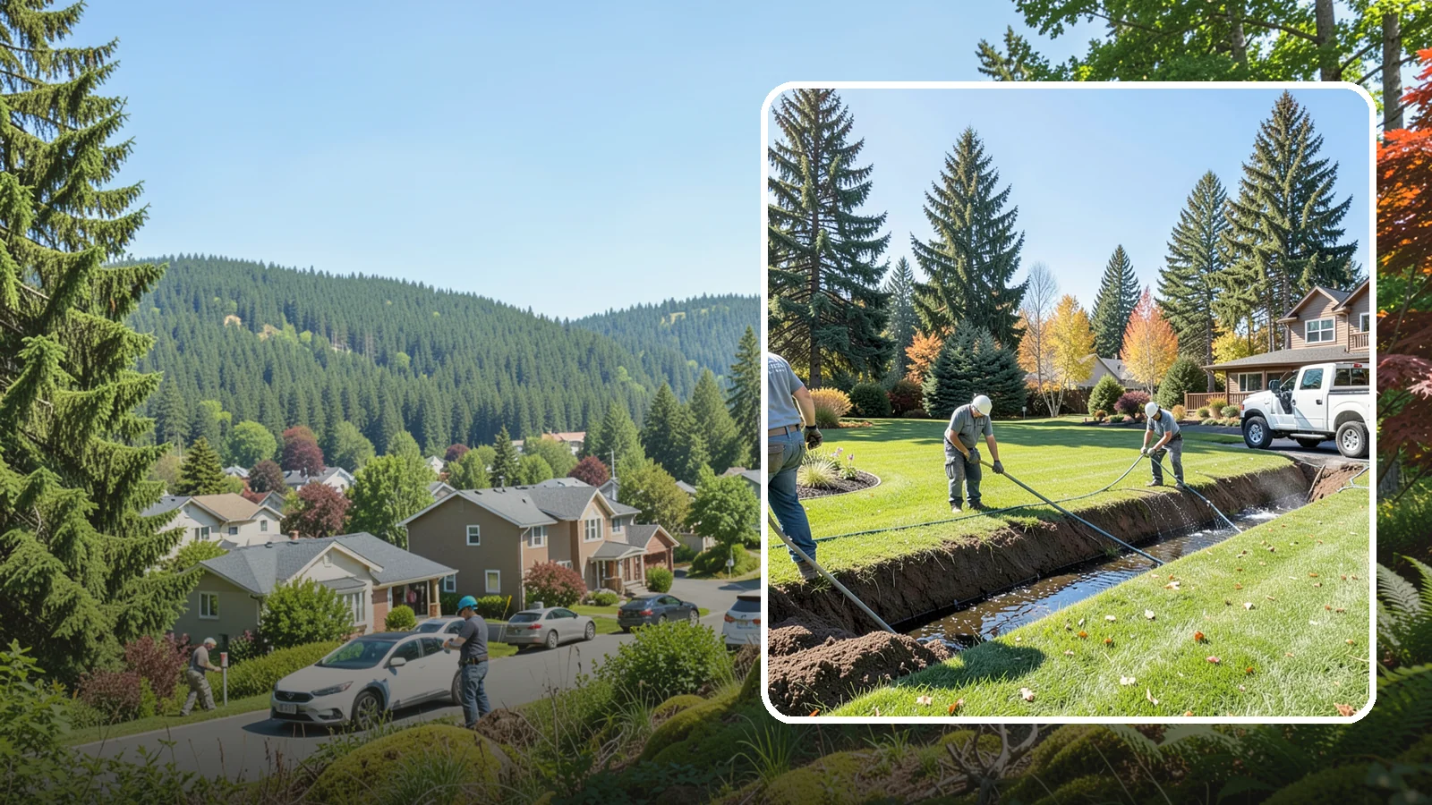 Swale Installation in Index, Snohomish County, WA - We shape vegetated swales that channel and slow stormwater across your property while filtering runoff naturally.