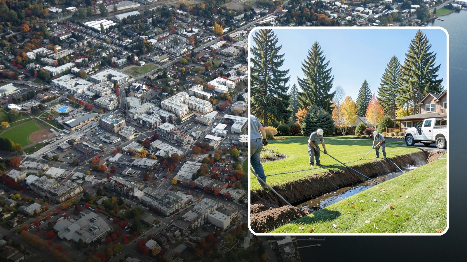 Swale Installation in Kirkland, King County, WA - We shape vegetated swales that channel and slow stormwater across your property while filtering runoff naturally.