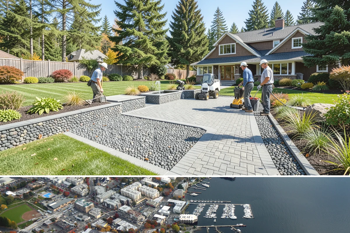 Swale Installation in Kirkland, King County, WA - Best built in early fall or spring so plantings establish during the wet season and stabilize the channel before heavy flows.
