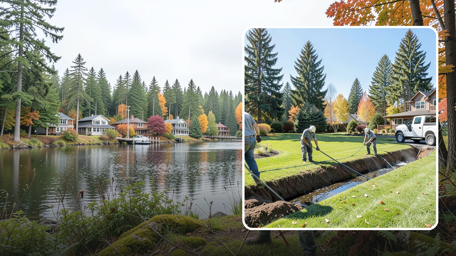 Swale Installation in La Conner, Skagit County, WA - We shape vegetated swales that channel and slow stormwater across your property while filtering runoff naturally.