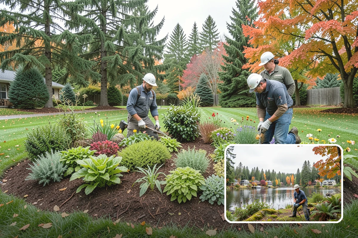 Swale Installation in La Conner, Skagit County, WA - Channels stormwater along a controlled path