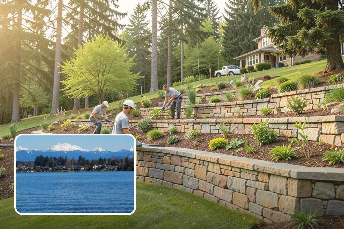 Swale Installation in Lake Stevens, Snohomish County, WA - Channels stormwater along a controlled path