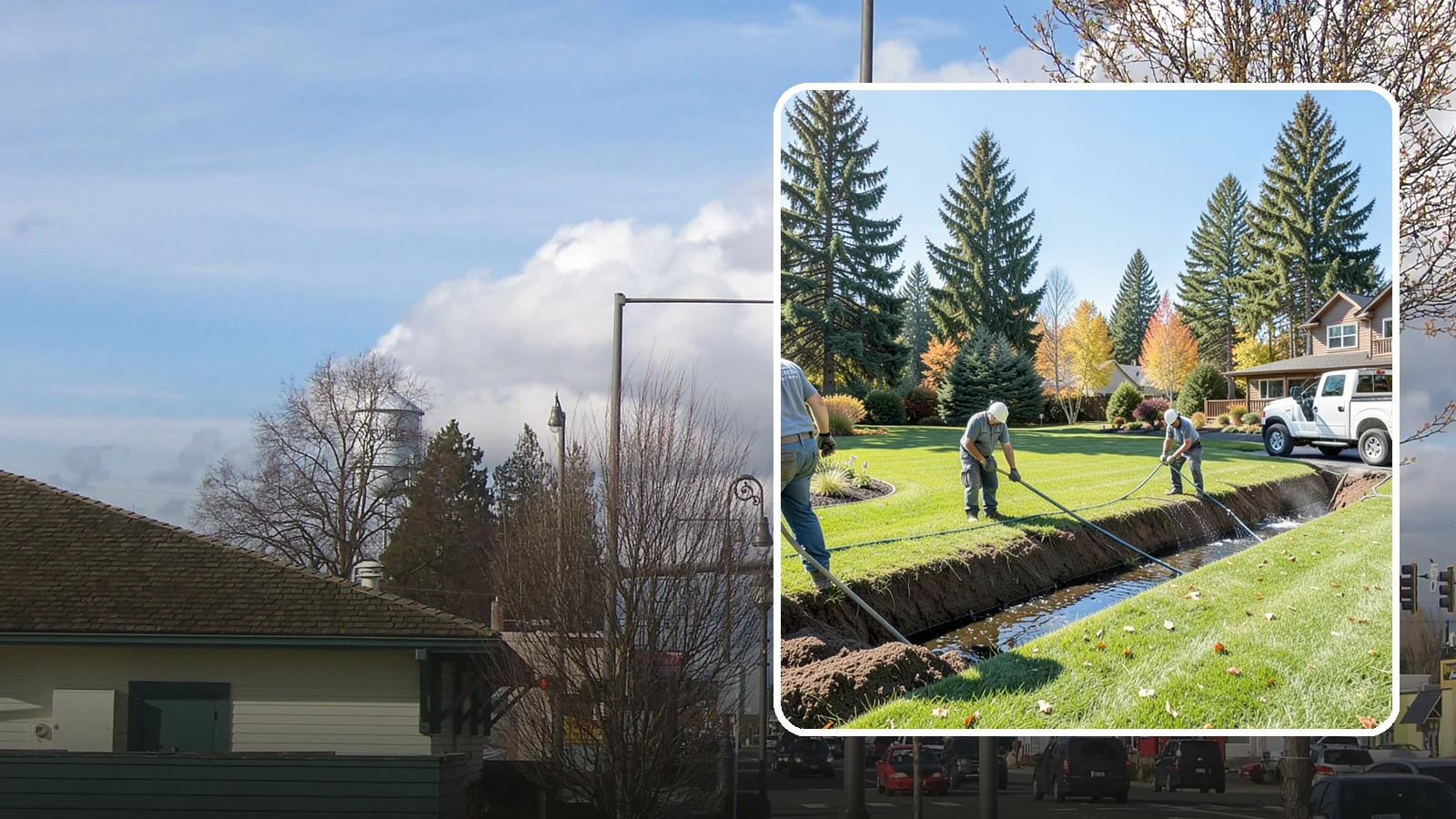 Swale Installation in Marysville, Snohomish County, WA - We shape vegetated swales that channel and slow stormwater across your property while filtering runoff naturally.