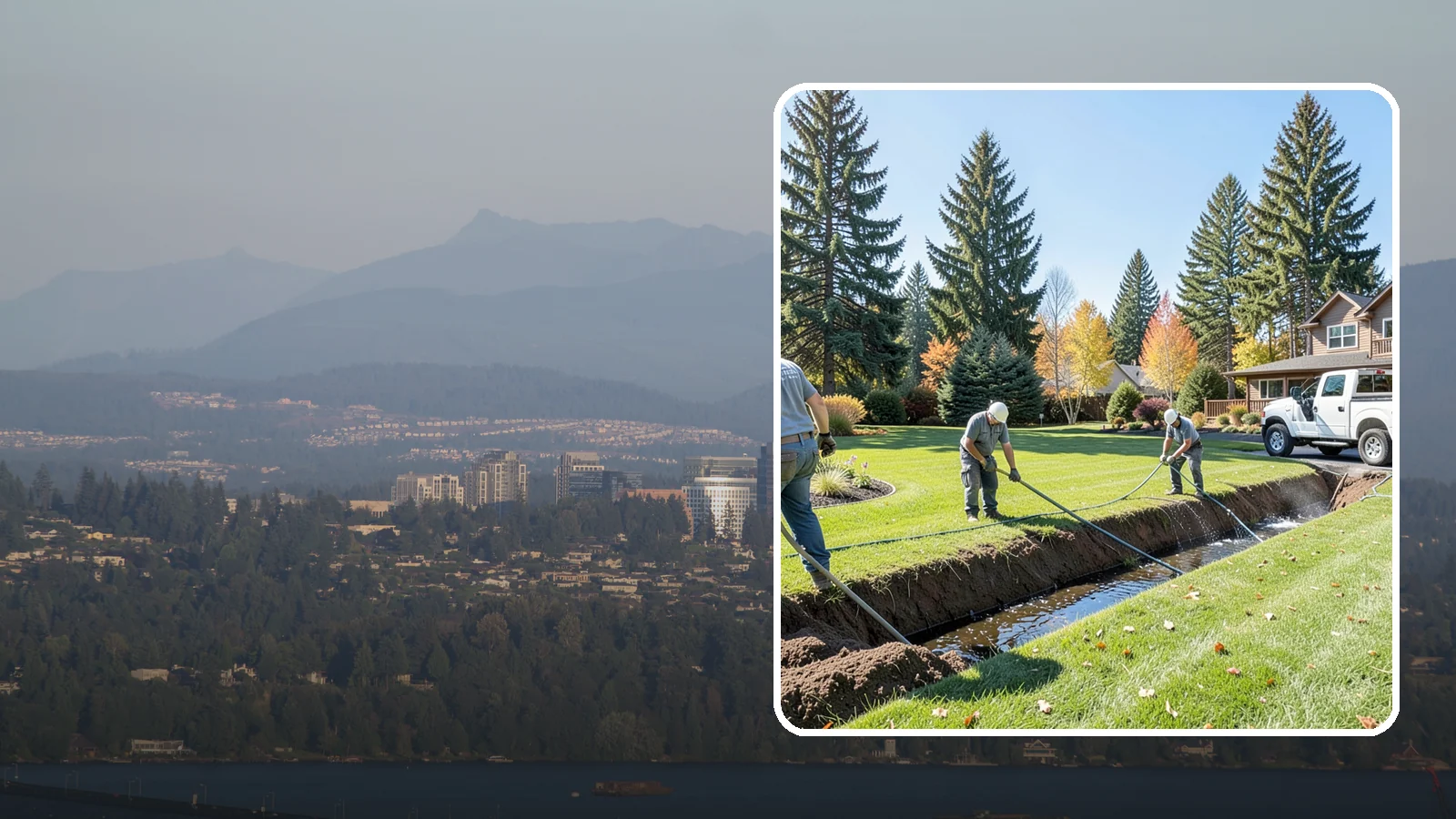 Swale Installation in Medina, King County, WA - We shape vegetated swales that channel and slow stormwater across your property while filtering runoff naturally.