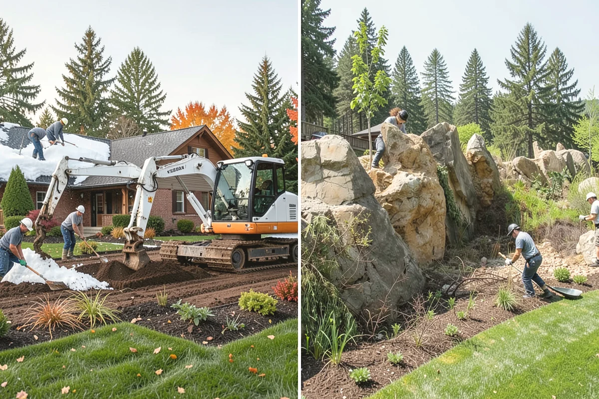 Swale Installation in Mercer Island, King County, WA - Study site contours and plan the swale route