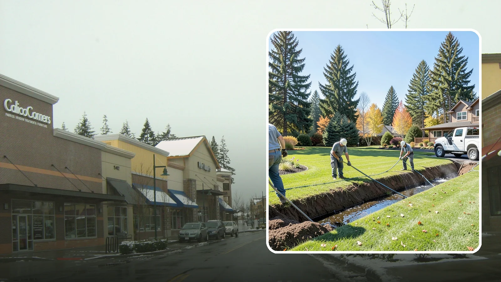 Swale Installation in Mill Creek, Snohomish County, WA - We shape vegetated swales that channel and slow stormwater across your property while filtering runoff naturally.
