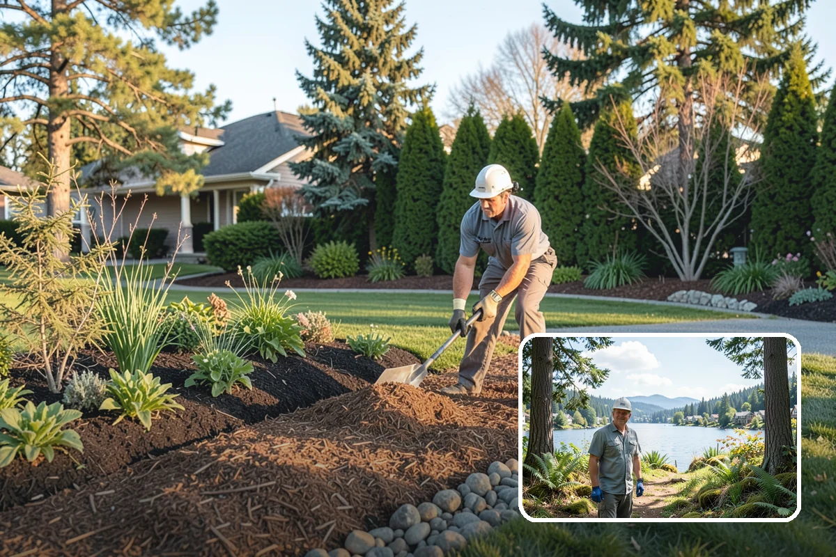 Swale Installation in Milton, King County, WA - Channels stormwater along a controlled path