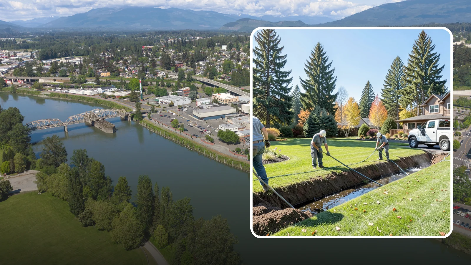 Swale Installation in Mount Vernon, Skagit County, WA - We shape vegetated swales that channel and slow stormwater across your property while filtering runoff naturally.