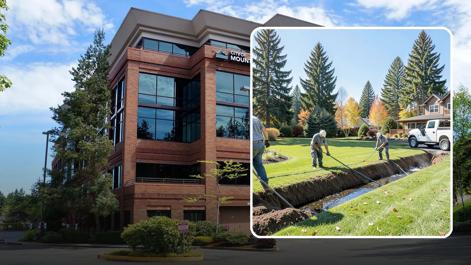 Swale Installation in Mountlake Terrace, Snohomish County, WA - We shape vegetated swales that channel and slow stormwater across your property while filtering runoff naturally.