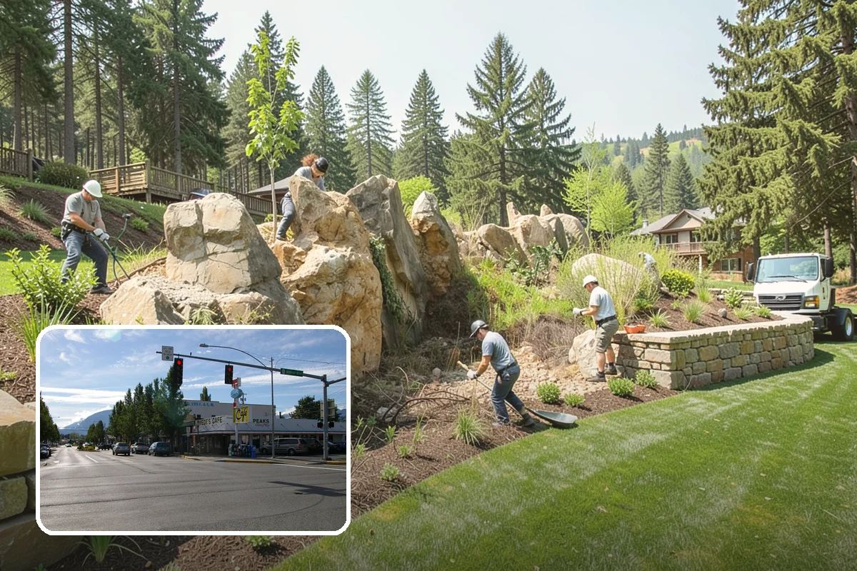 Swale Installation in North Bend, King County, WA - Channels stormwater along a controlled path