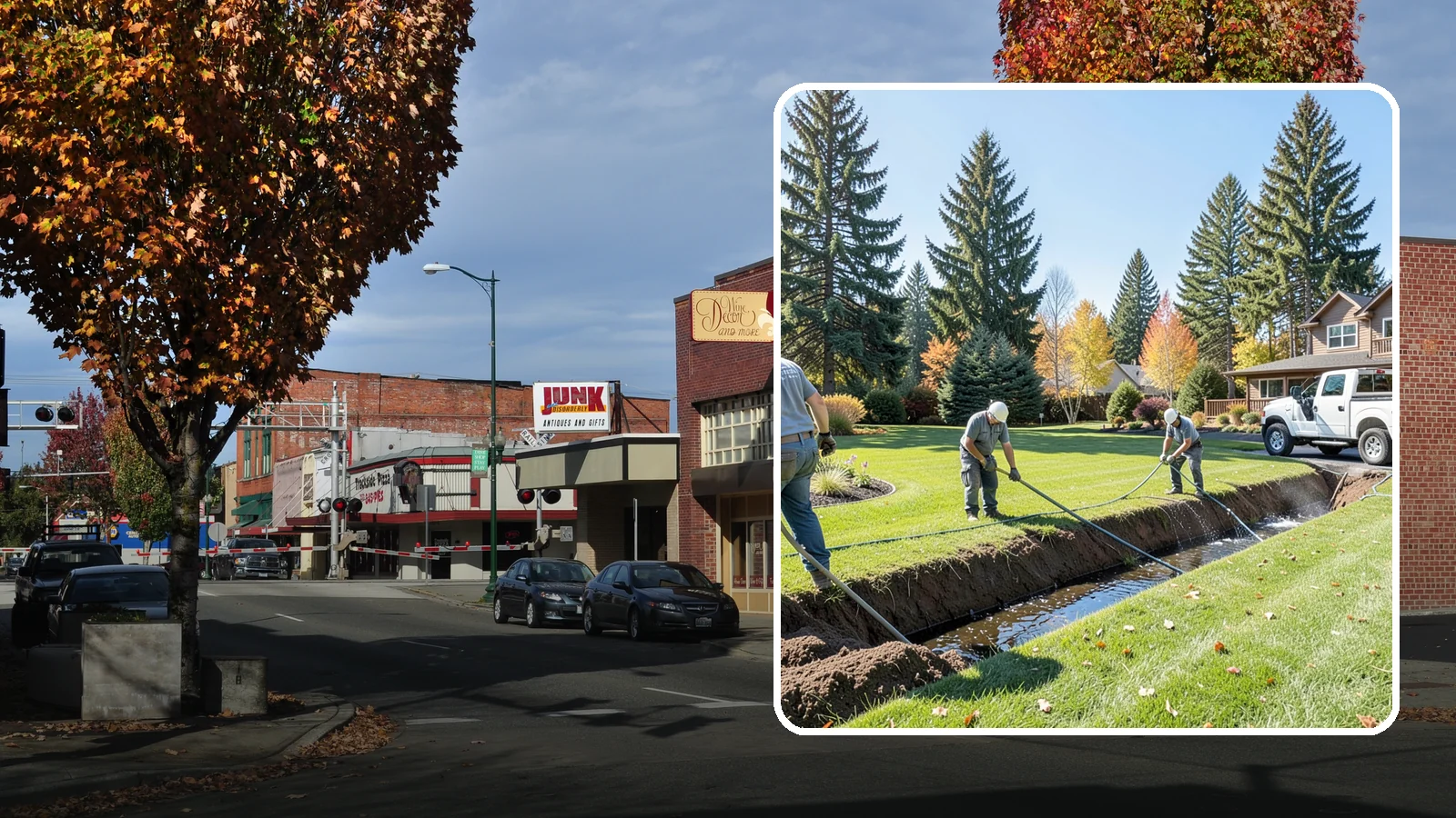 Swale Installation in Puyallup, Pierce County, WA - We shape vegetated swales that channel and slow stormwater across your property while filtering runoff naturally.
