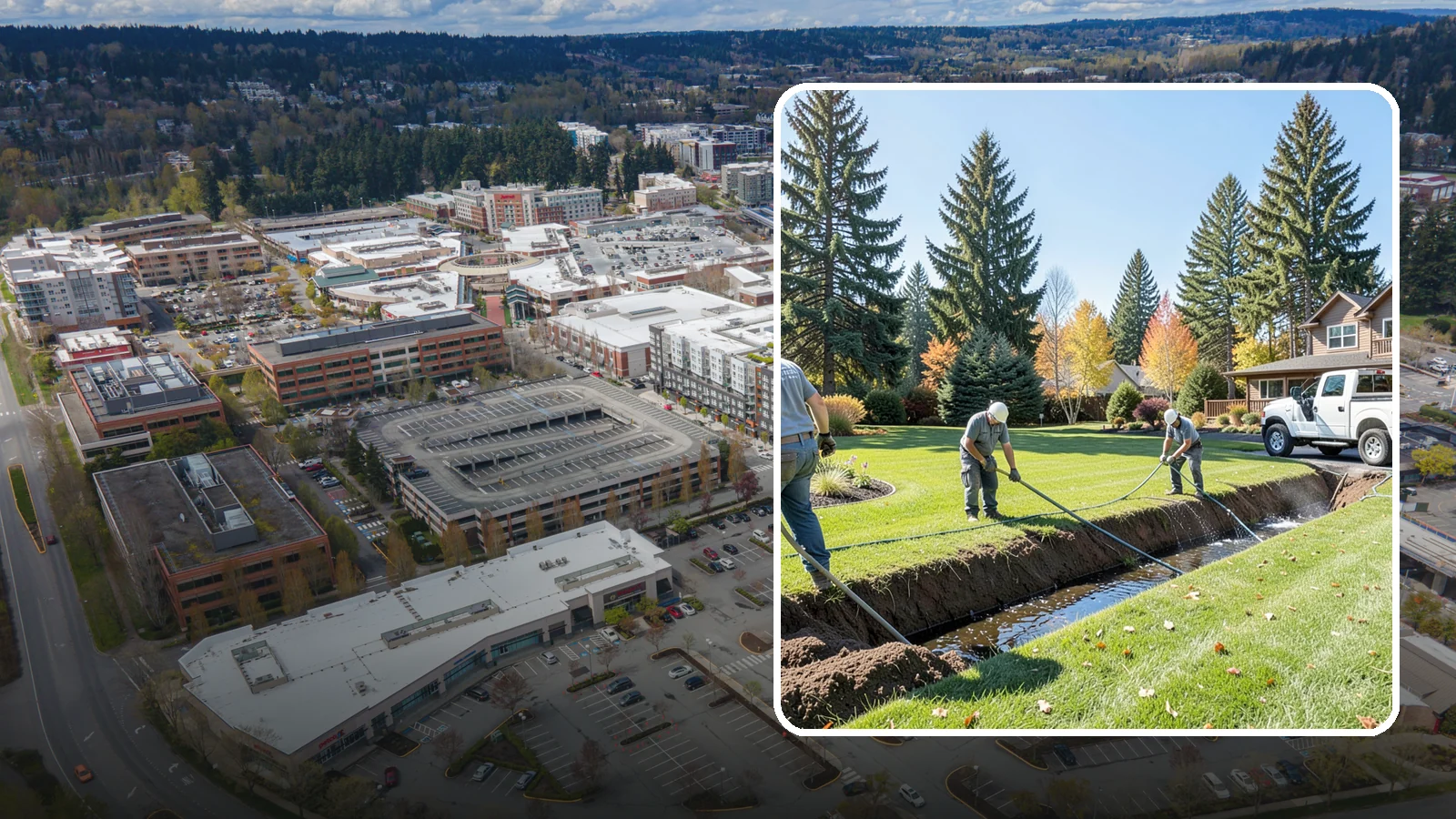 Swale Installation in Redmond, King County, WA - We shape vegetated swales that channel and slow stormwater across your property while filtering runoff naturally.