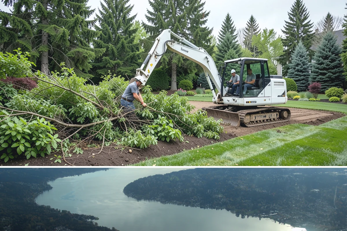 Swale Installation in Sammamish, King County, WA - Best built in early fall or spring so plantings establish during the wet season and stabilize the channel before heavy flows.