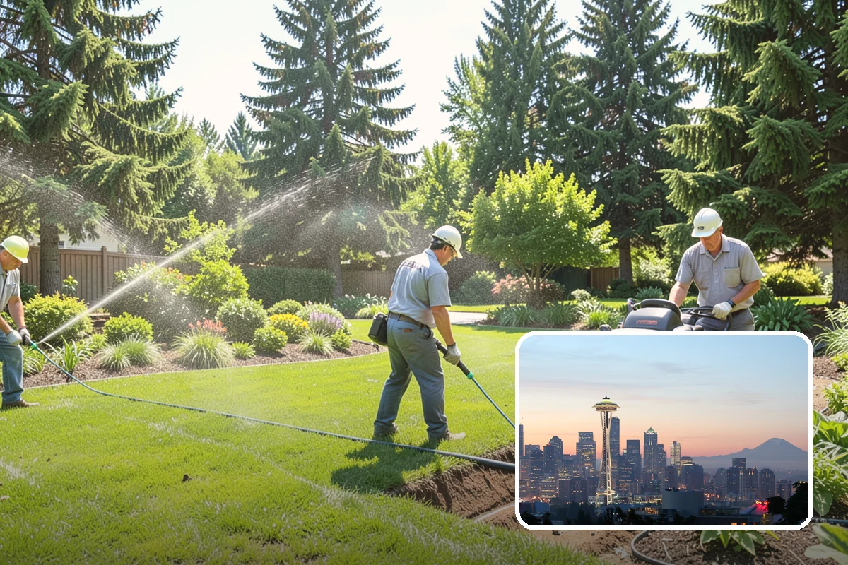 Swale Installation in Seattle, King County, WA - Channels stormwater along a controlled path