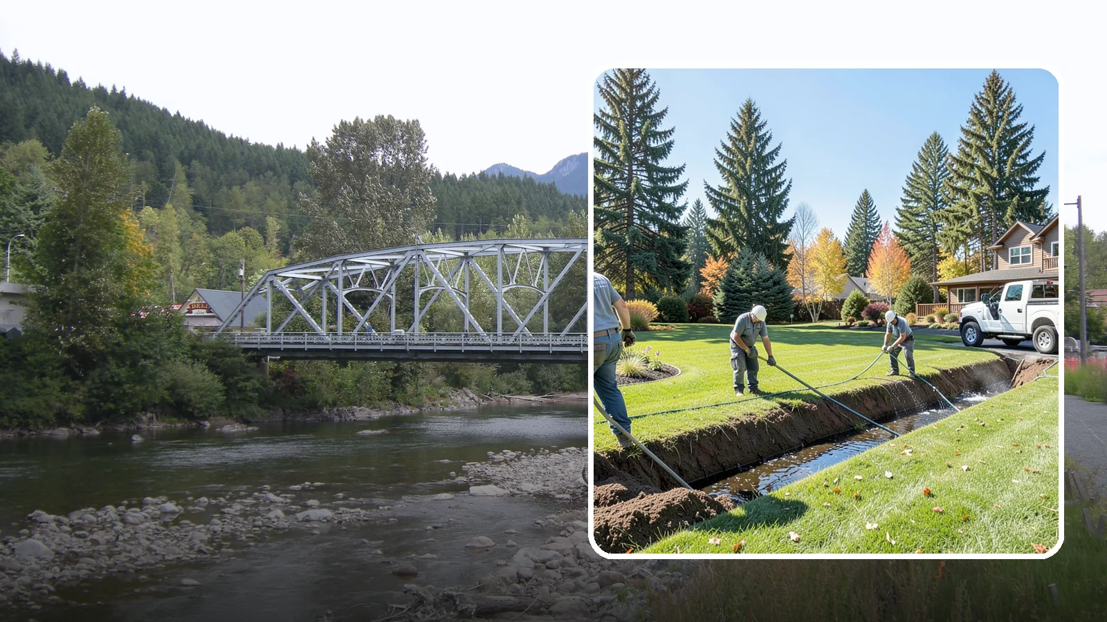 Swale Installation in Skykomish, King County, WA - We shape vegetated swales that channel and slow stormwater across your property while filtering runoff naturally.