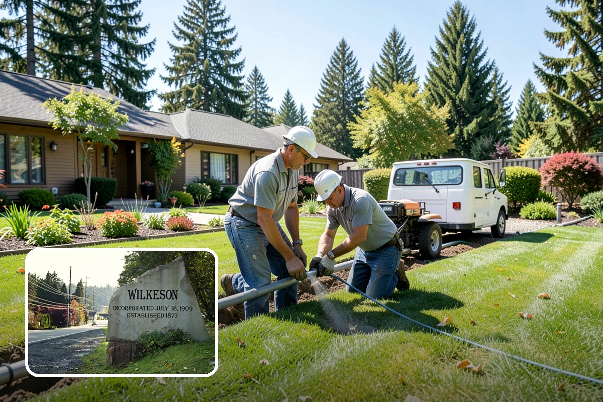Swale Installation in Wilkeson, Pierce County, WA - Channels stormwater along a controlled path