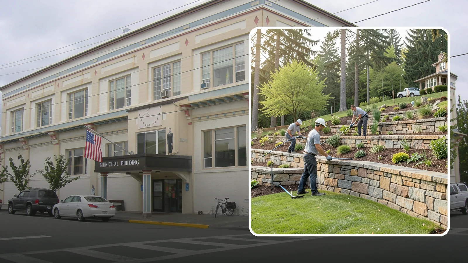 Terracing in Anacortes, Skagit County, WA - Terraced landscaping that transforms steep, unusable slopes into level, plantable, usable tiers.