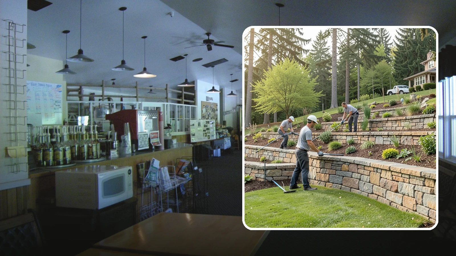 Terracing in Black Diamond, King County, WA - Terraced landscaping that transforms steep, unusable slopes into level, plantable, usable tiers.