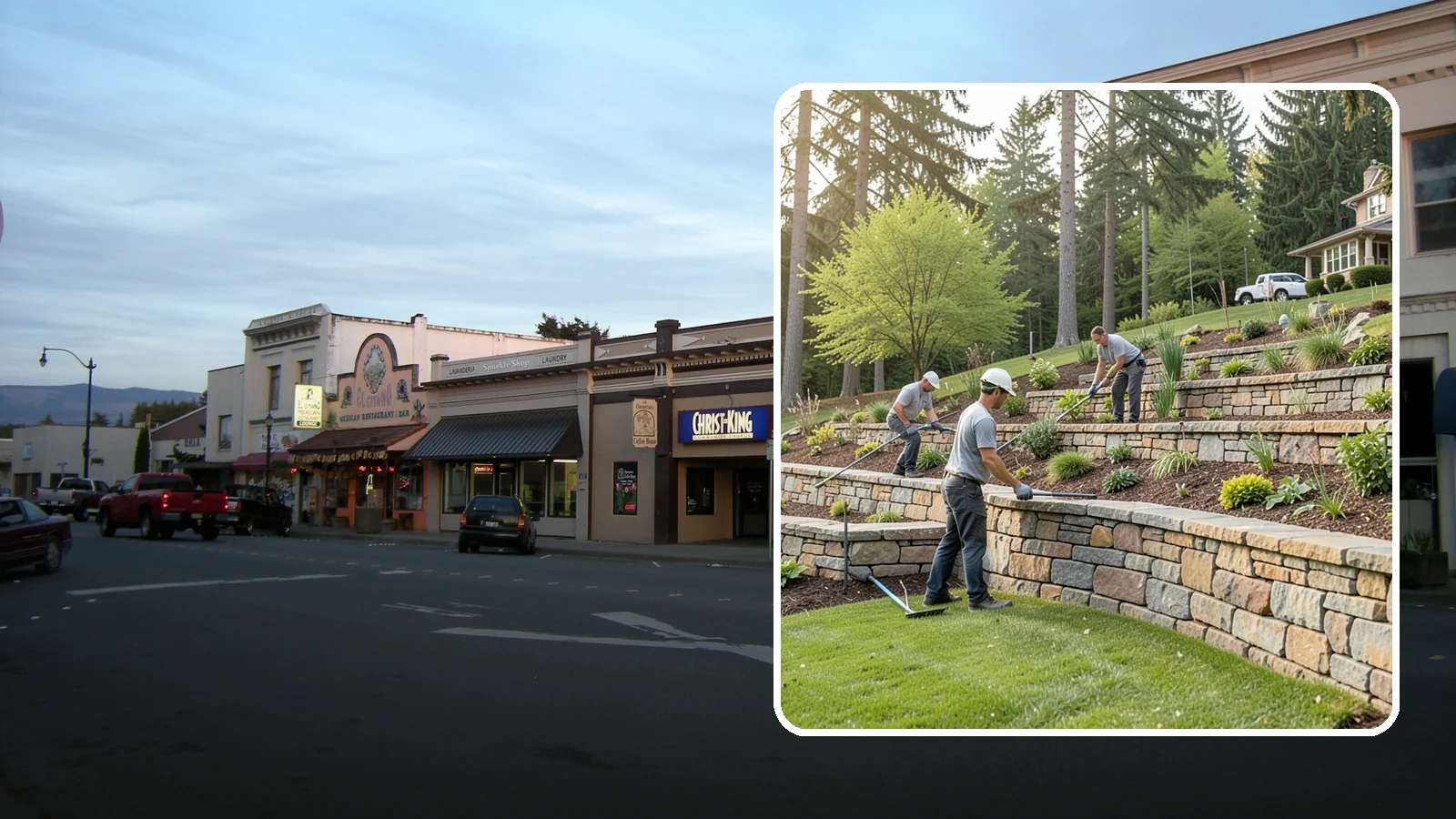Terracing in Burlington, Skagit County, WA - Terraced landscaping that transforms steep, unusable slopes into level, plantable, usable tiers.