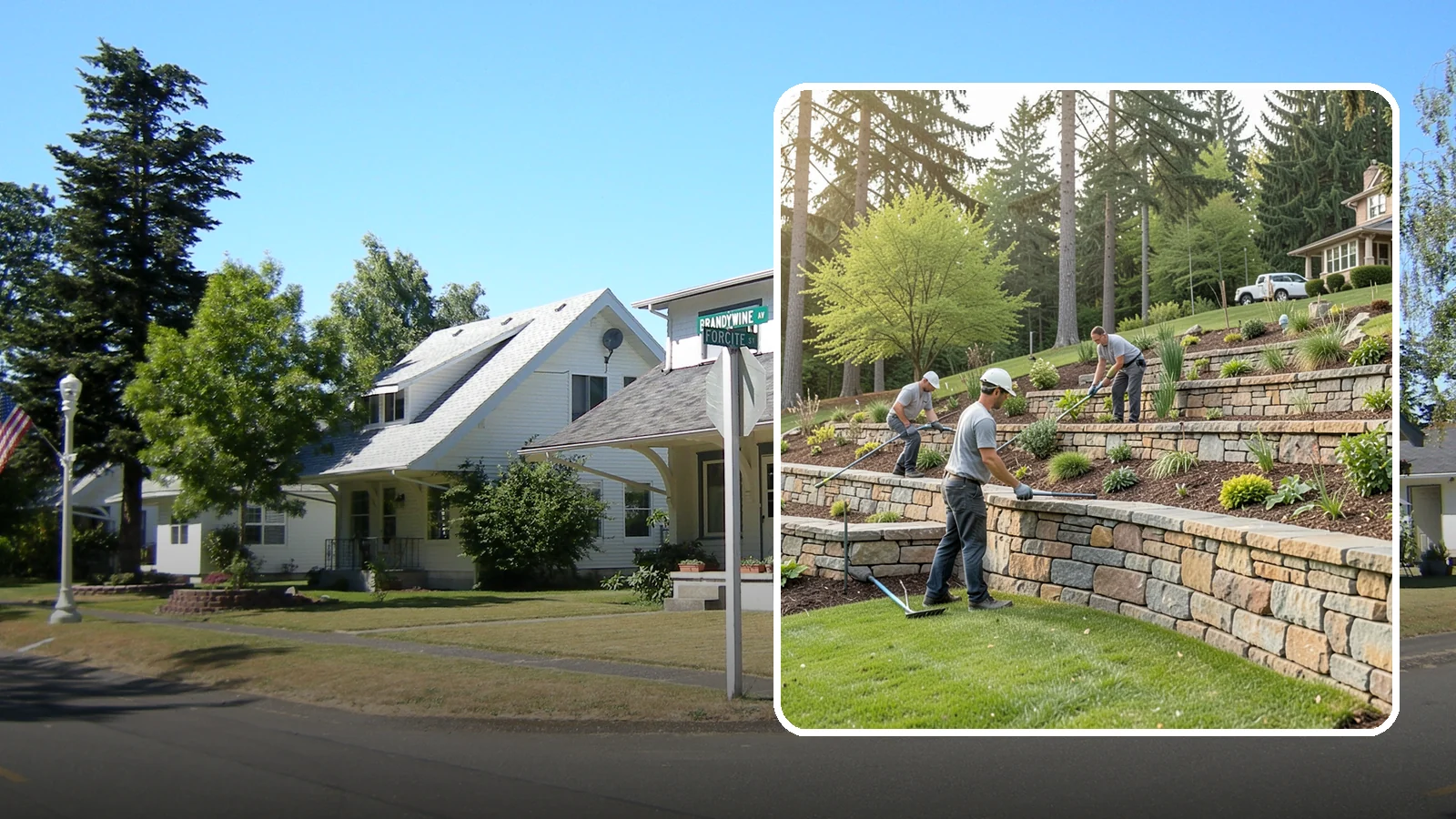 Terracing in DuPont, Pierce County, WA - Terraced landscaping that transforms steep, unusable slopes into level, plantable, usable tiers.