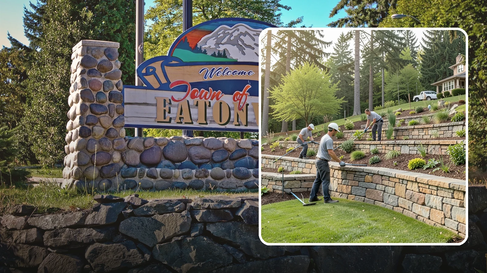 Terracing in Eatonville, Pierce County, WA - Terraced landscaping that transforms steep, unusable slopes into level, plantable, usable tiers.